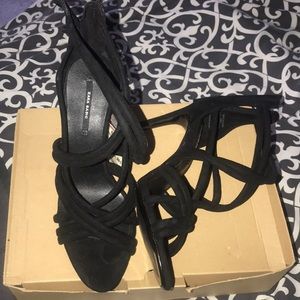 Zara Spiral Black Heels